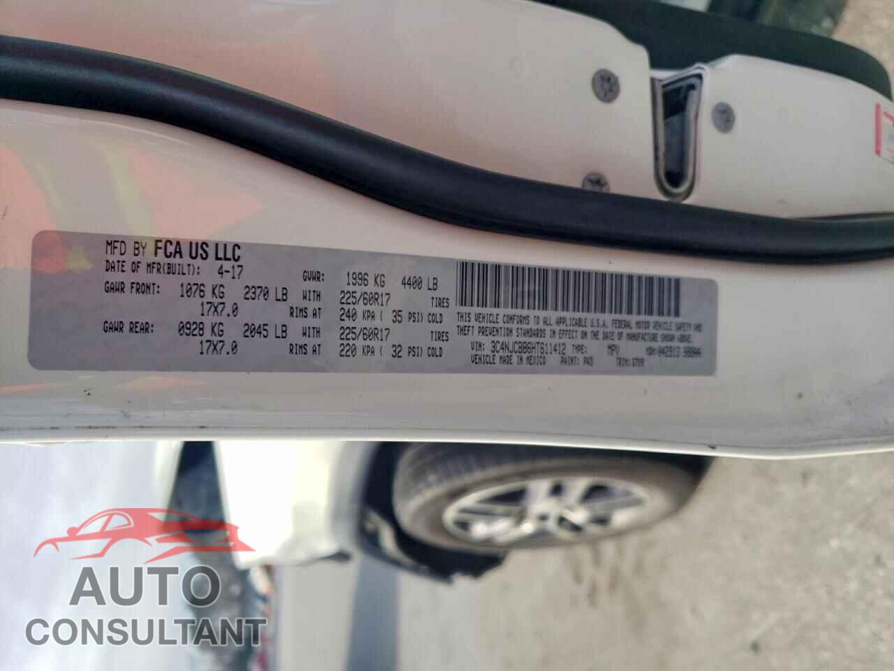 JEEP COMPASS 2017 - 3C4NJCBB6HT611412