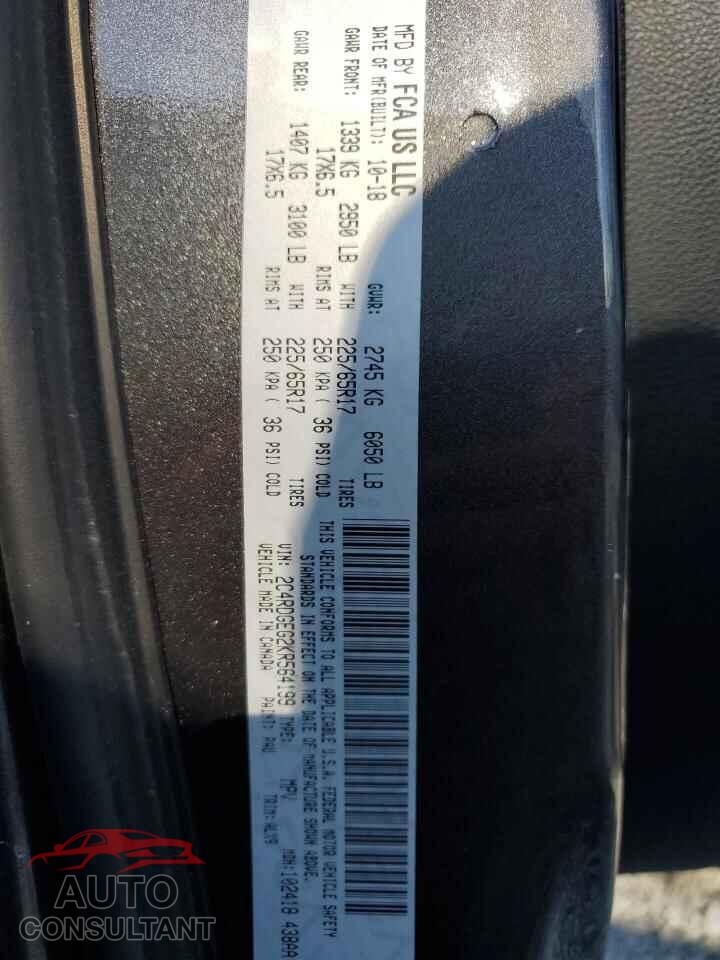 DODGE CARAVAN 2019 - 2C4RDGEG2KR564199