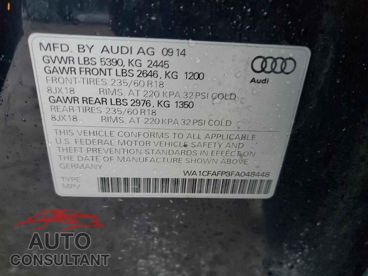 AUDI Q5 2015 - WA1CFAFP3FA048448