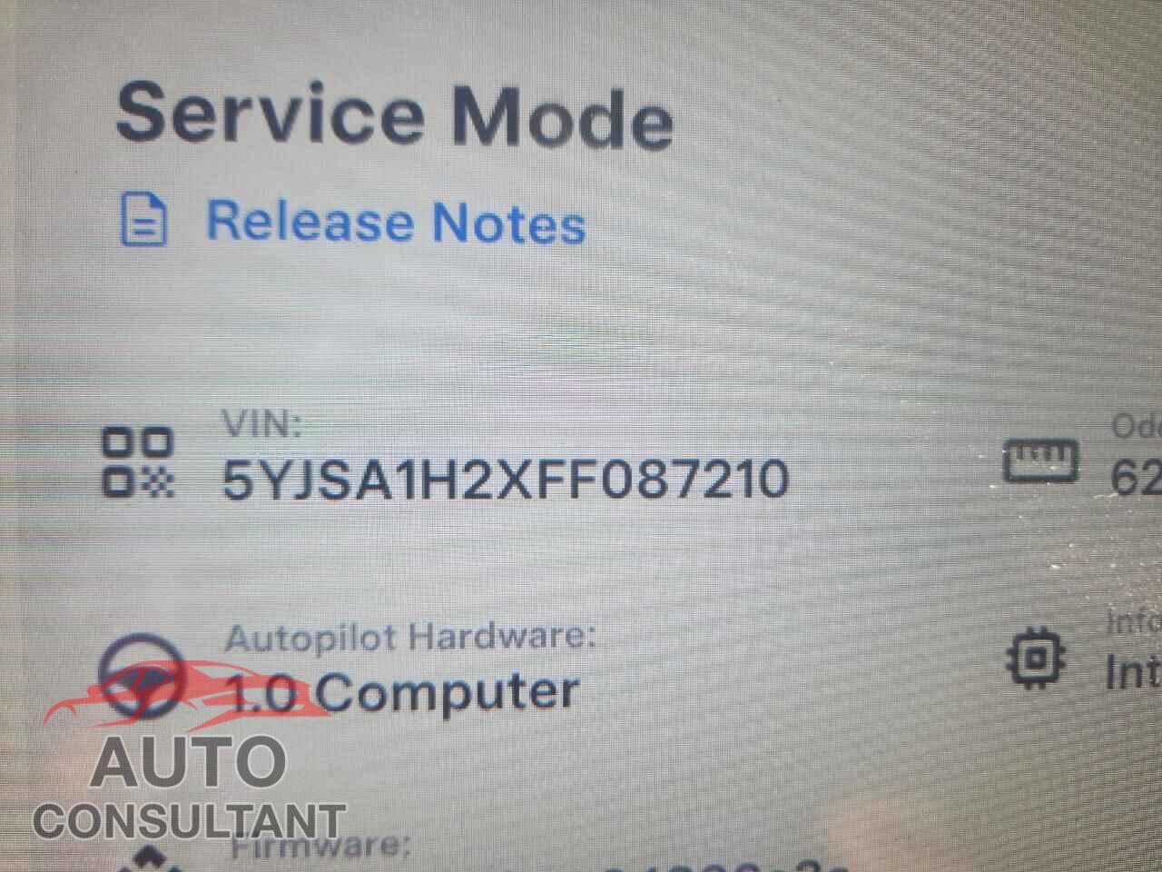 TESLA MODEL S 2015 - 5YJSA1H2XFF087210