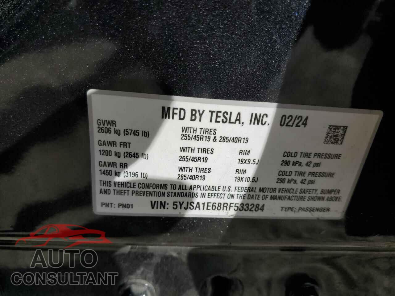 TESLA MODEL S 2024 - 5YJSA1E68RF533284