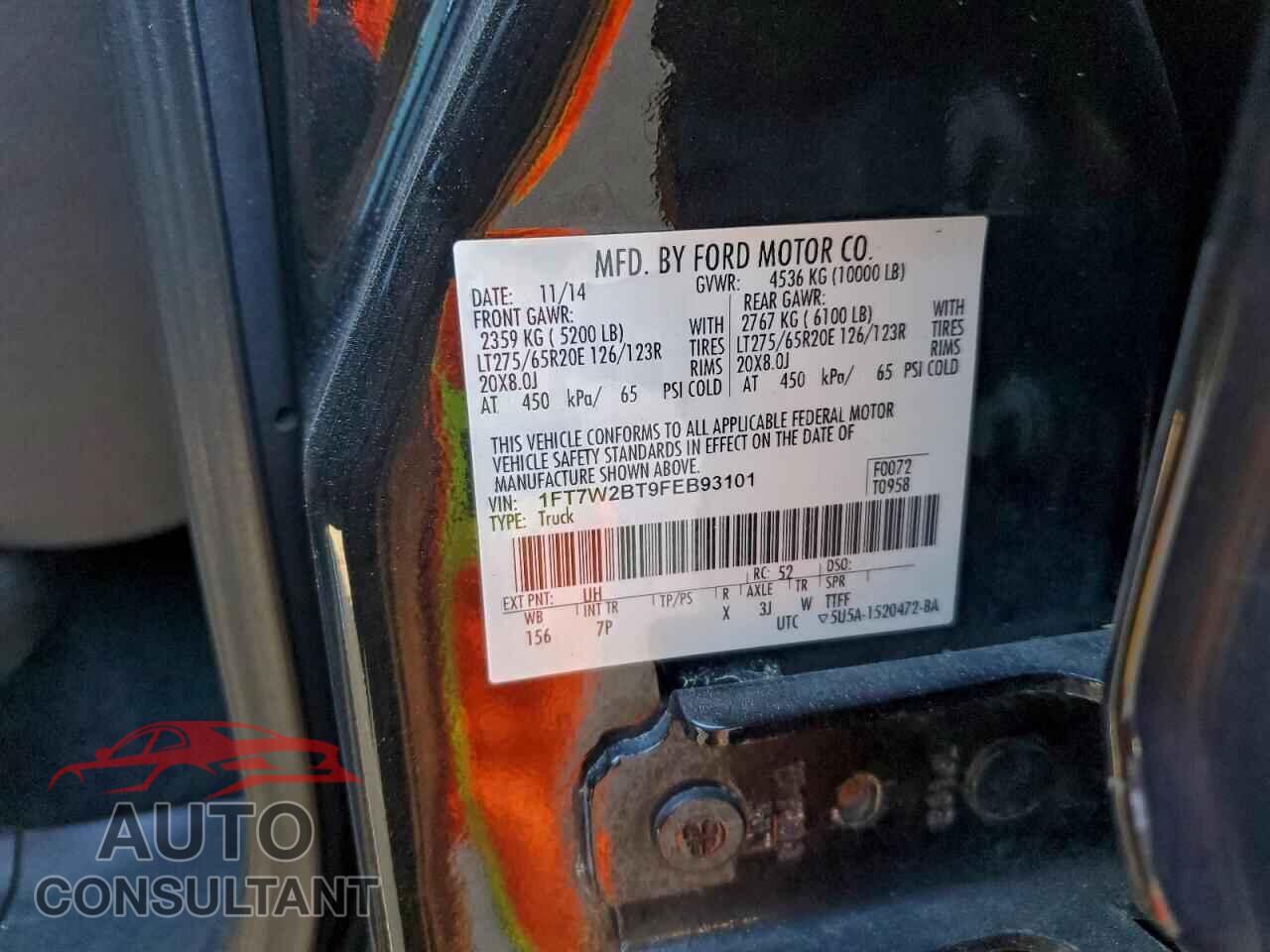FORD F250 2015 - 1FT7W2BT9FEB93101