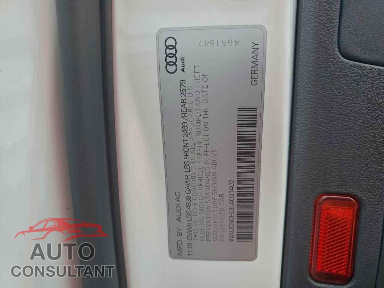 AUDI A5 2020 - WAUCNCF53LA001402