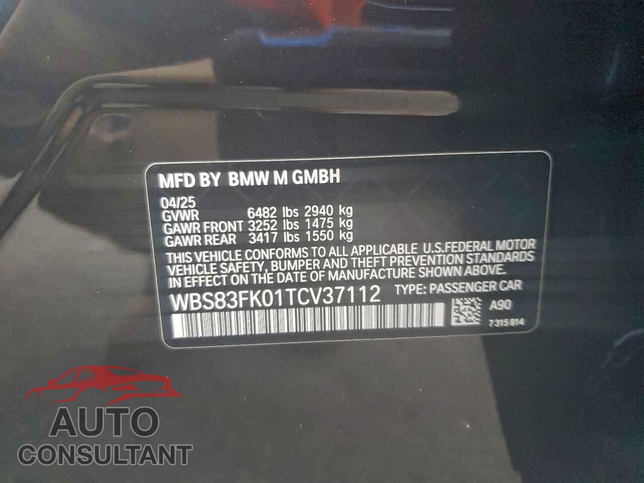 BMW M5 2026 - WBS83FK01TCV37112
