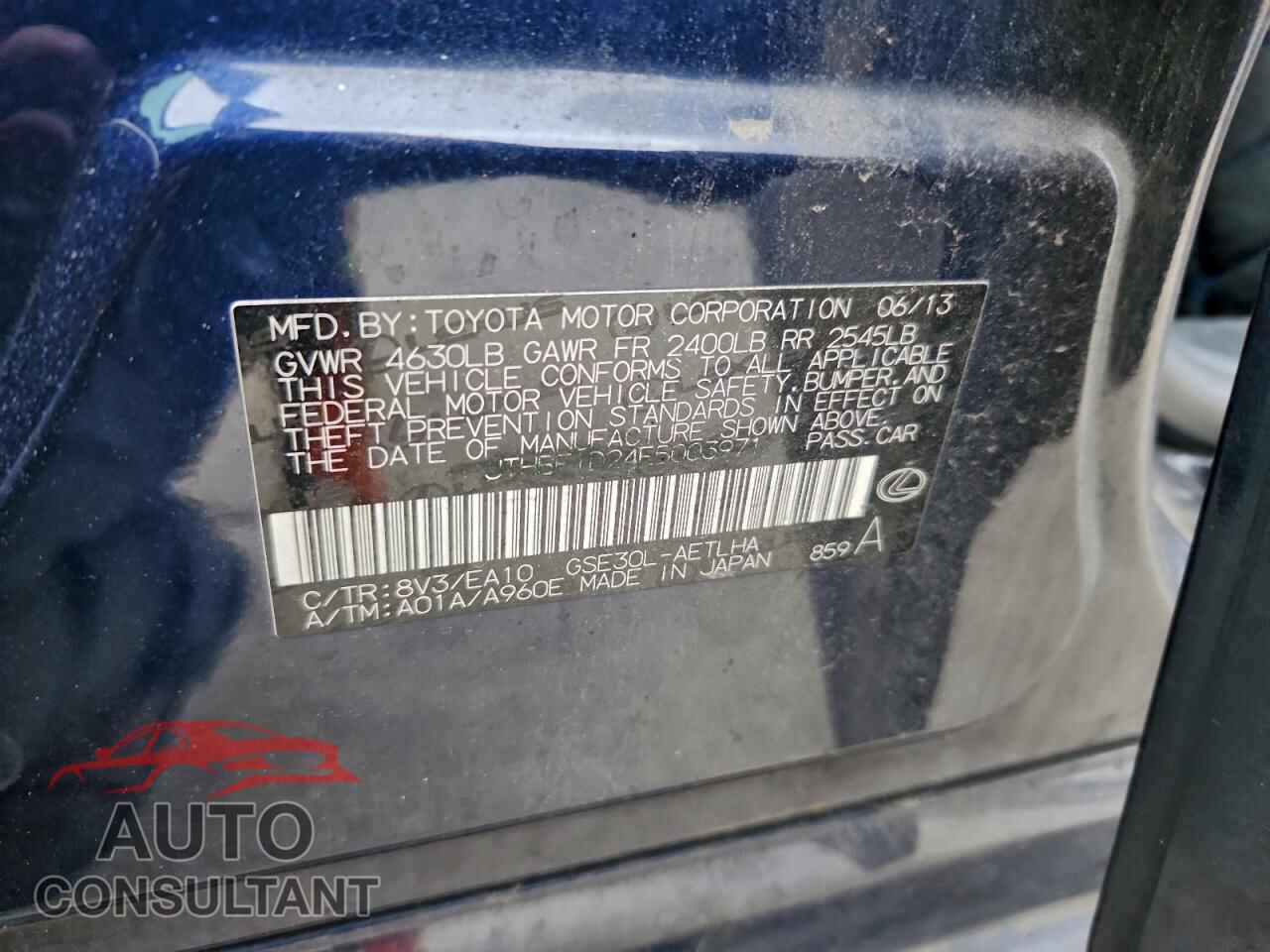 LEXUS IS 2014 - JTHBF1D24E5003971