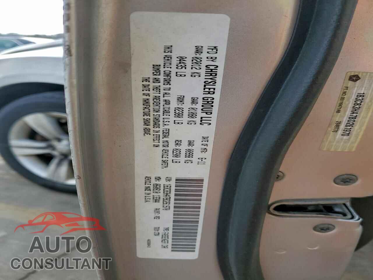 DODGE CALIBER 2011 - 1B3CB3HA7BD261970