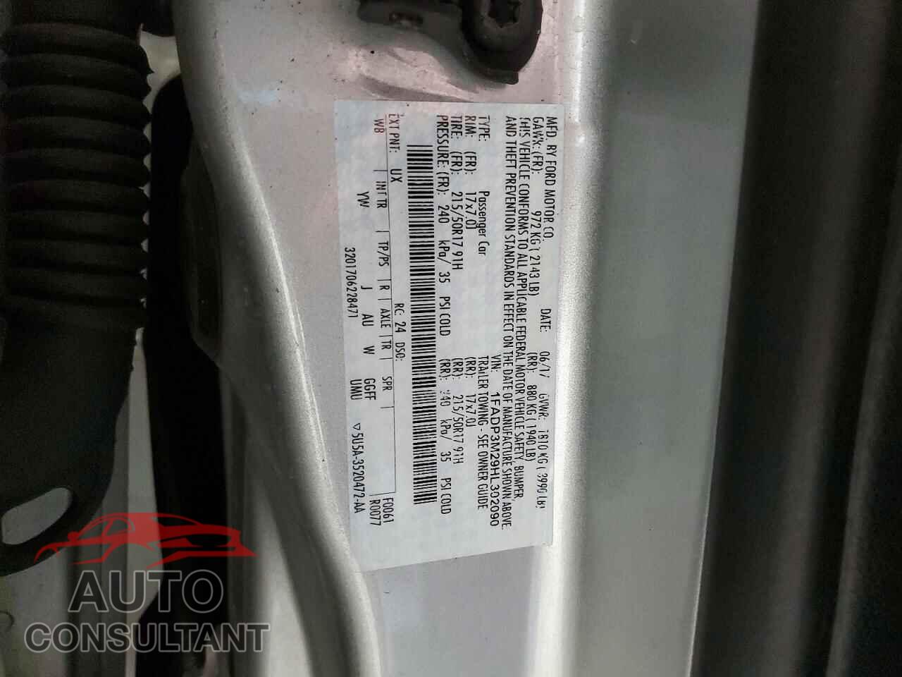 FORD FOCUS 2017 - 1FADP3M29HL302090