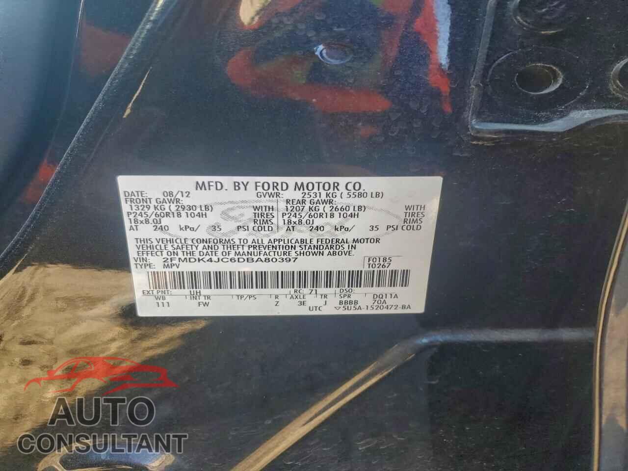 FORD EDGE 2013 - 2FMDK4JC6DBA80397