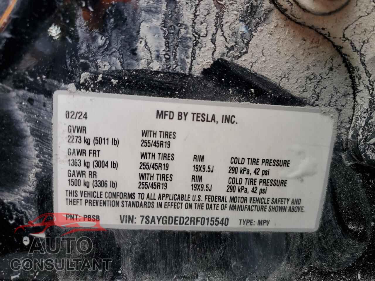 TESLA MODEL Y 2024 - 7SAYGDED2RF015540