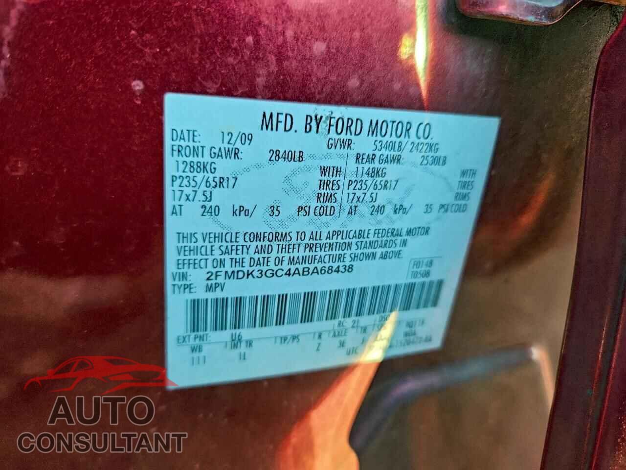 FORD EDGE 2010 - 2FMDK3GC4ABA68438