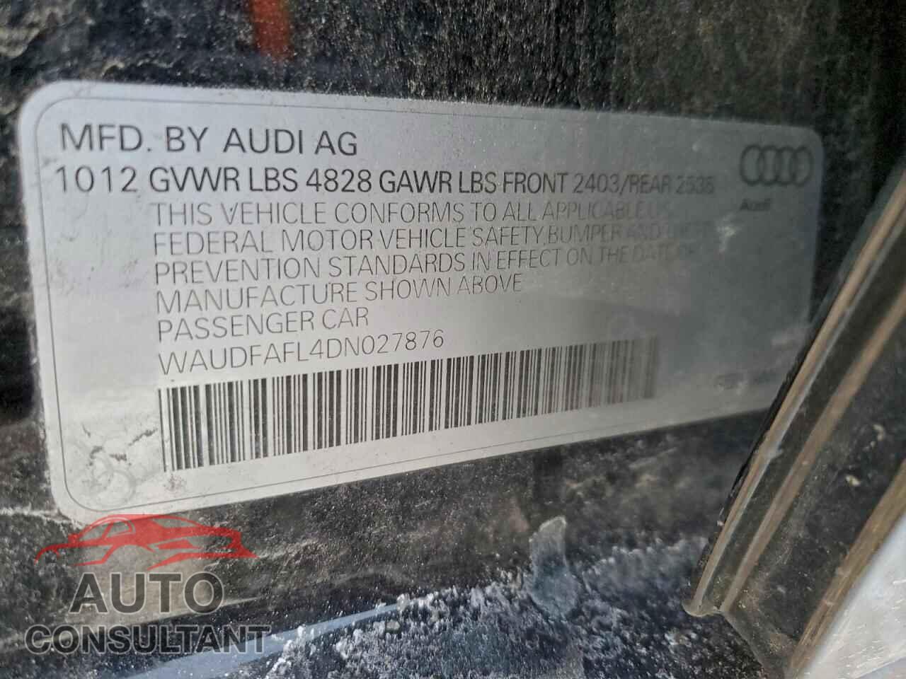 AUDI A4 2013 - WAUDFAFL4DN027876