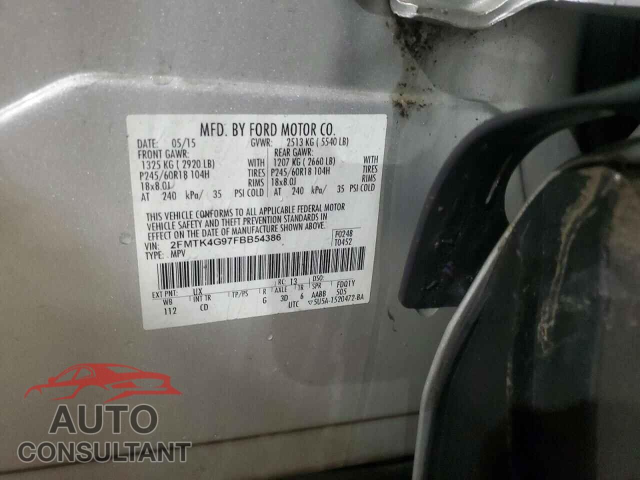 FORD EDGE 2015 - 2FMTK4G97FBB54386