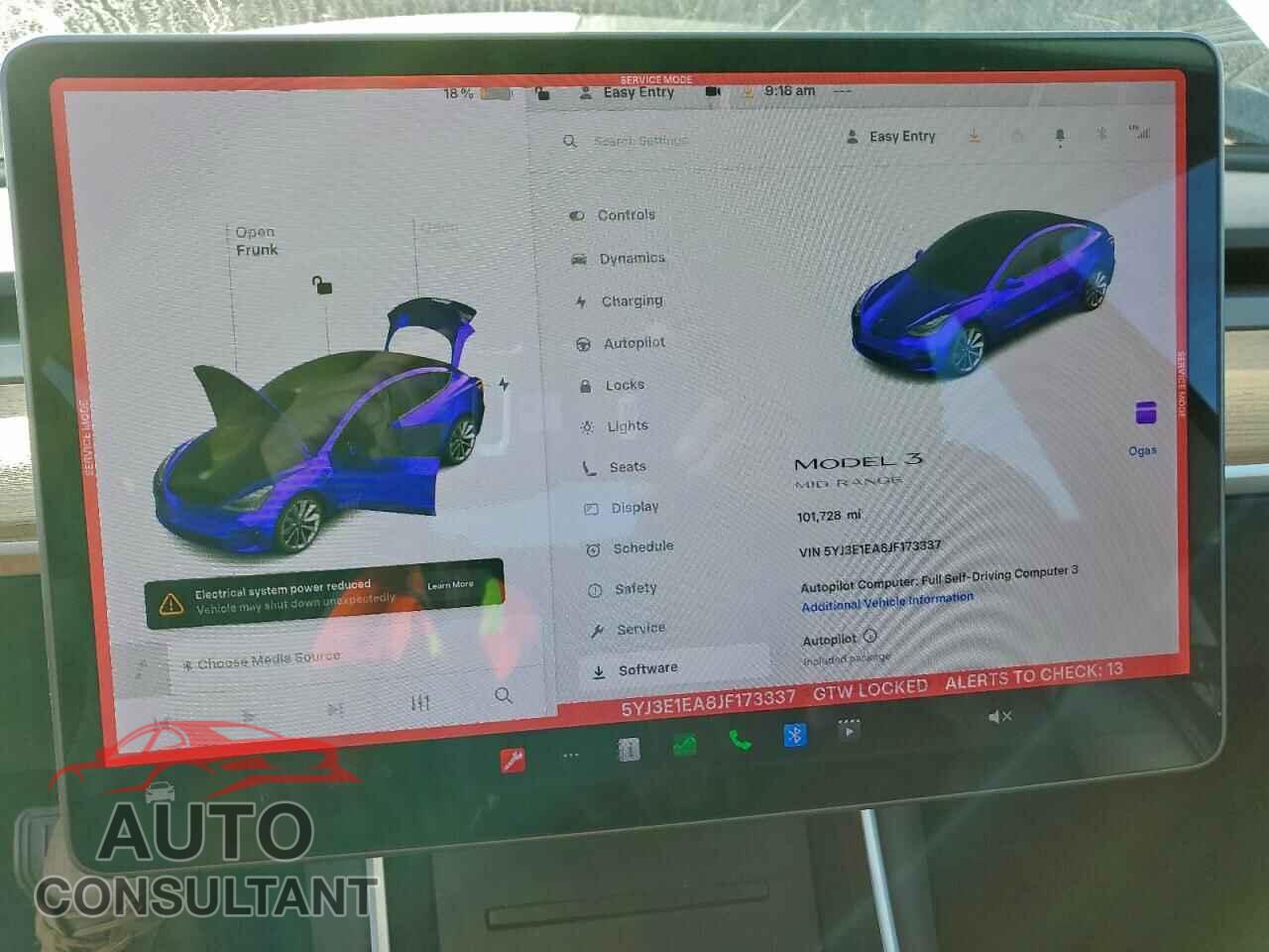 TESLA MODEL 3 2018 - 5YJ3E1EA8JF173337