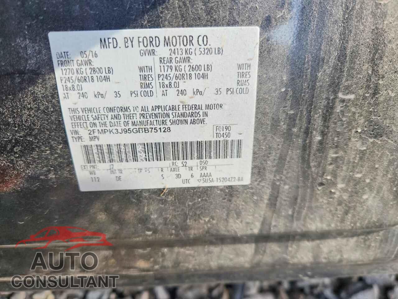 FORD EDGE 2016 - 2FMPK3J95GBB75128