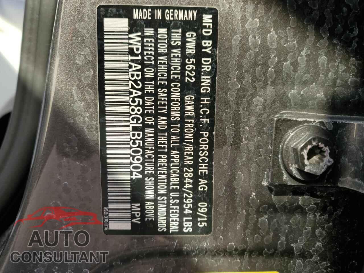 PORSCHE MACAN 2016 - WP1AB2A58GLB50904