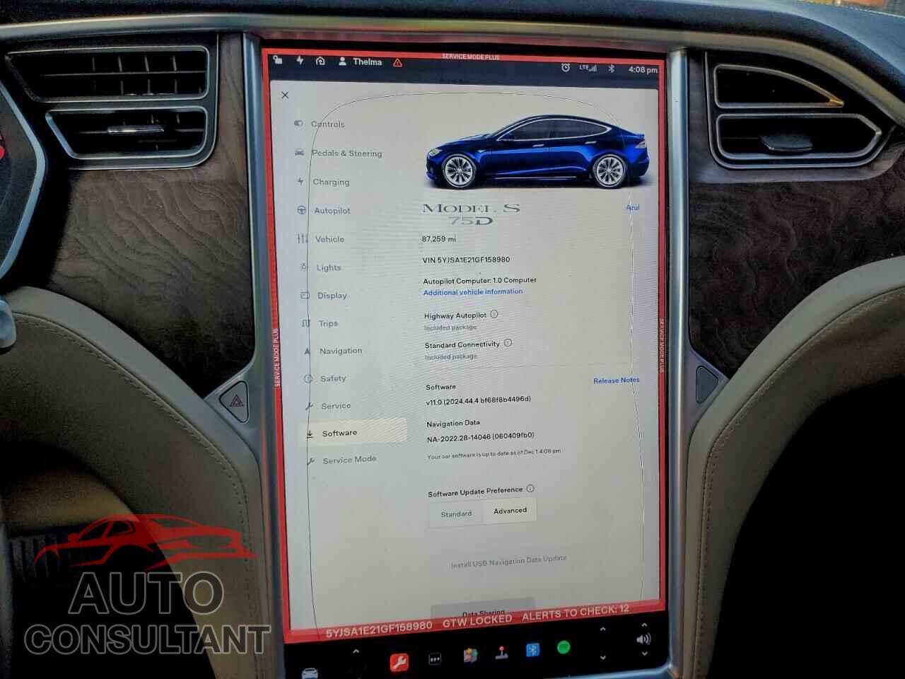 TESLA MODEL S 2016 - 5YJSA1E21GF158980