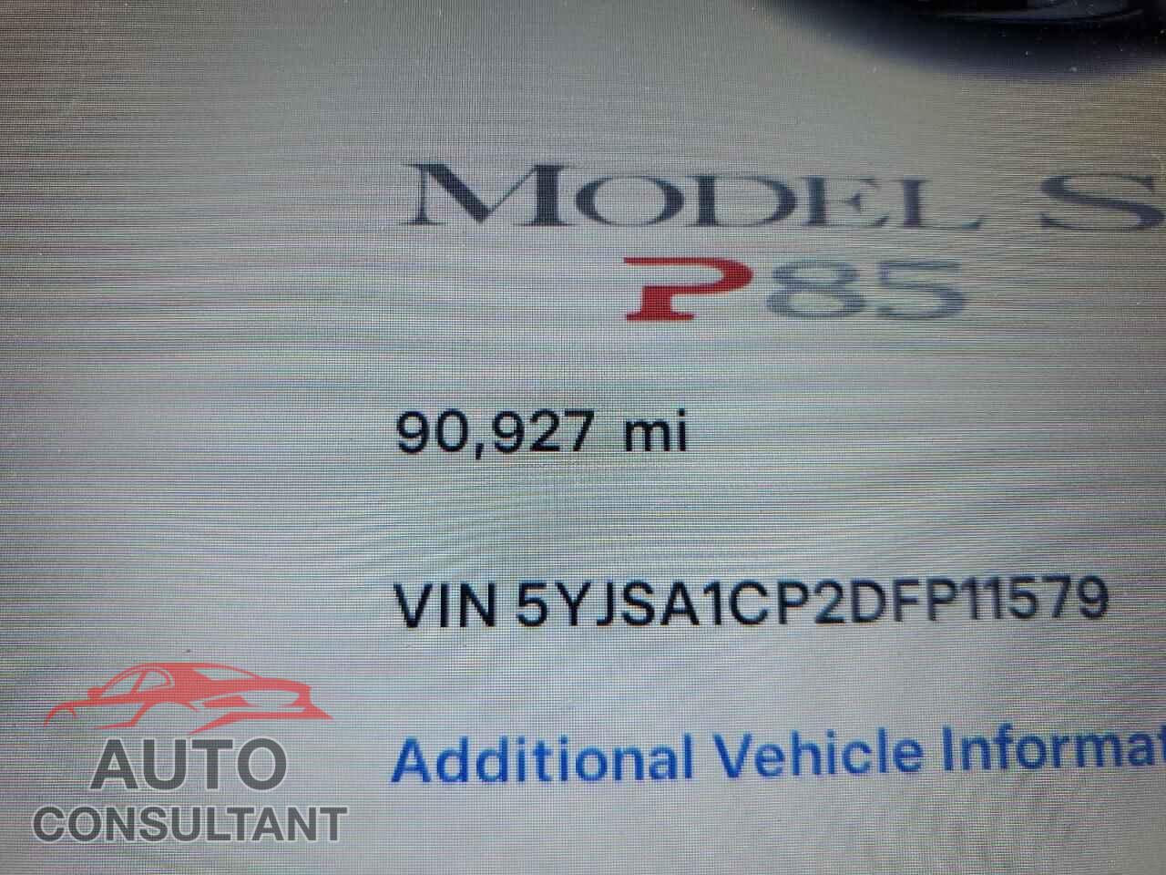 TESLA MODEL S 2013 - 5YJSA1CP2DFP11579