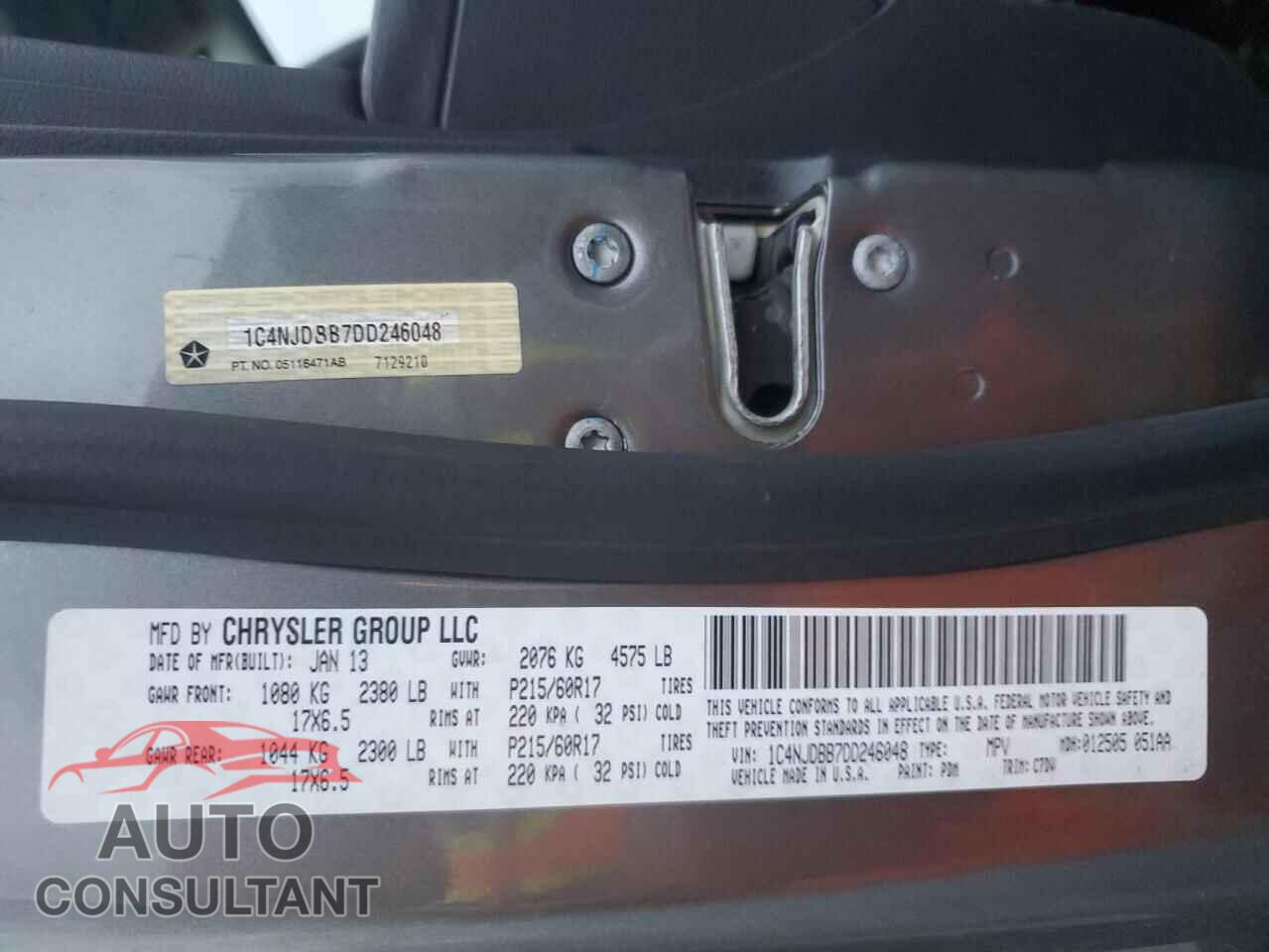 JEEP COMPASS 2013 - 1C4NJDBB7DD246048