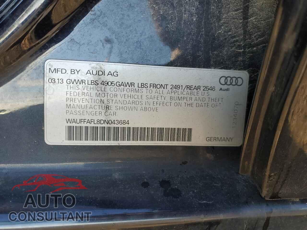 AUDI A4 2013 - WAUFFAFL8DN043684