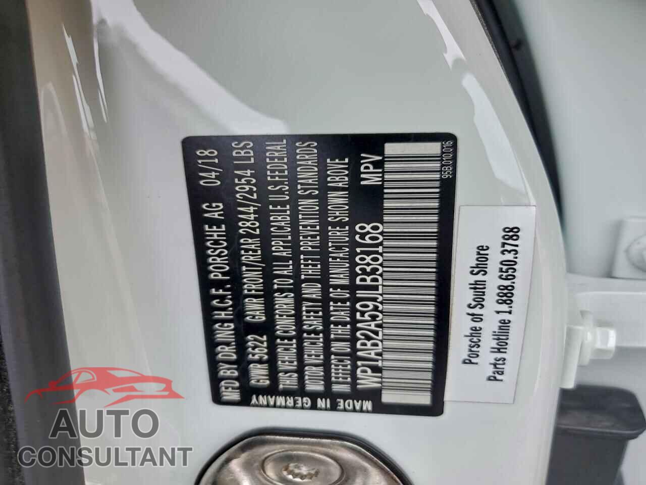 PORSCHE MACAN 2018 - WP1AB2A59JLB38168