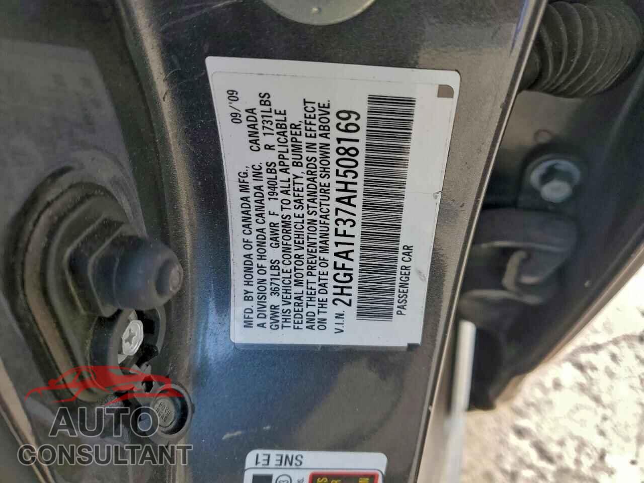 HONDA CIVIC 2010 - 2HGFA1F37AH508169