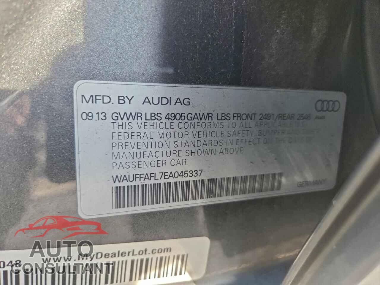 AUDI A4 2014 - WAUFFAFL7EA045337