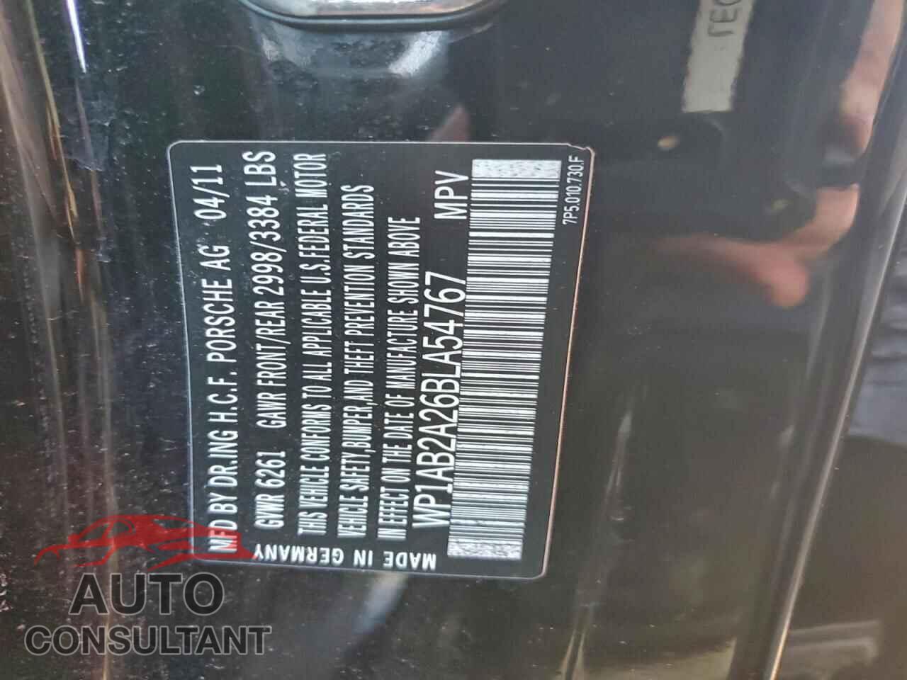PORSCHE CAYENNE 2011 - WP1AB2A26BLA54767