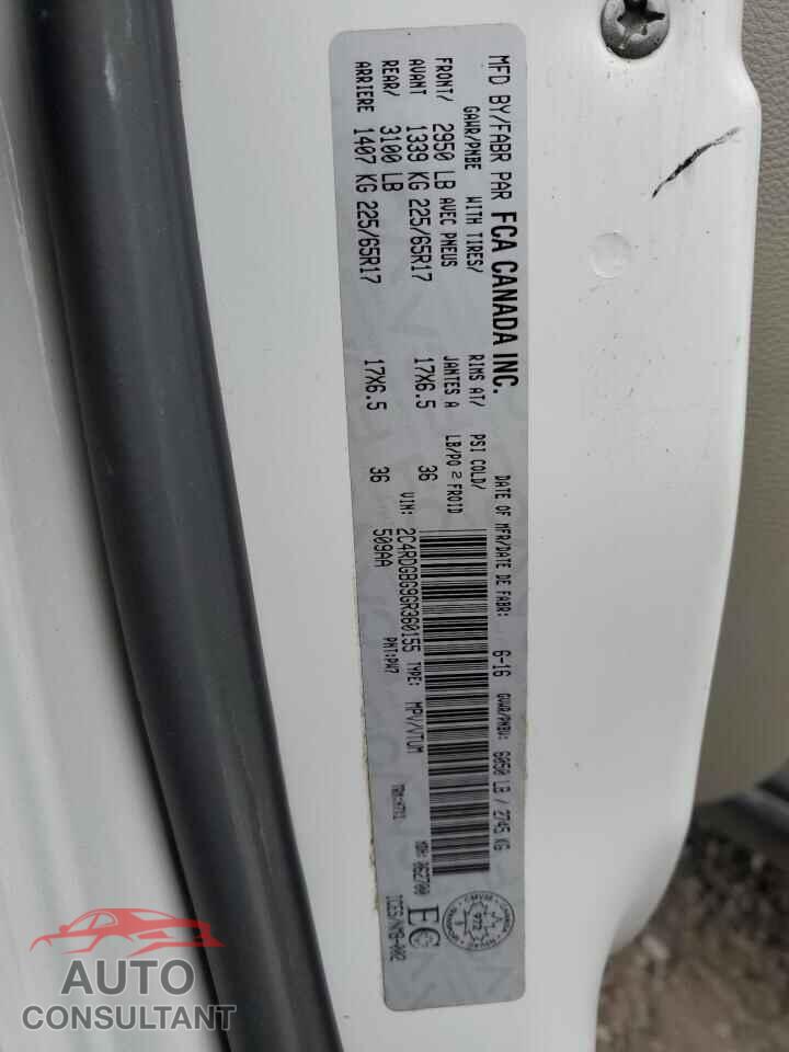 DODGE CARAVAN 2016 - 2C4RDGBG9GR360155