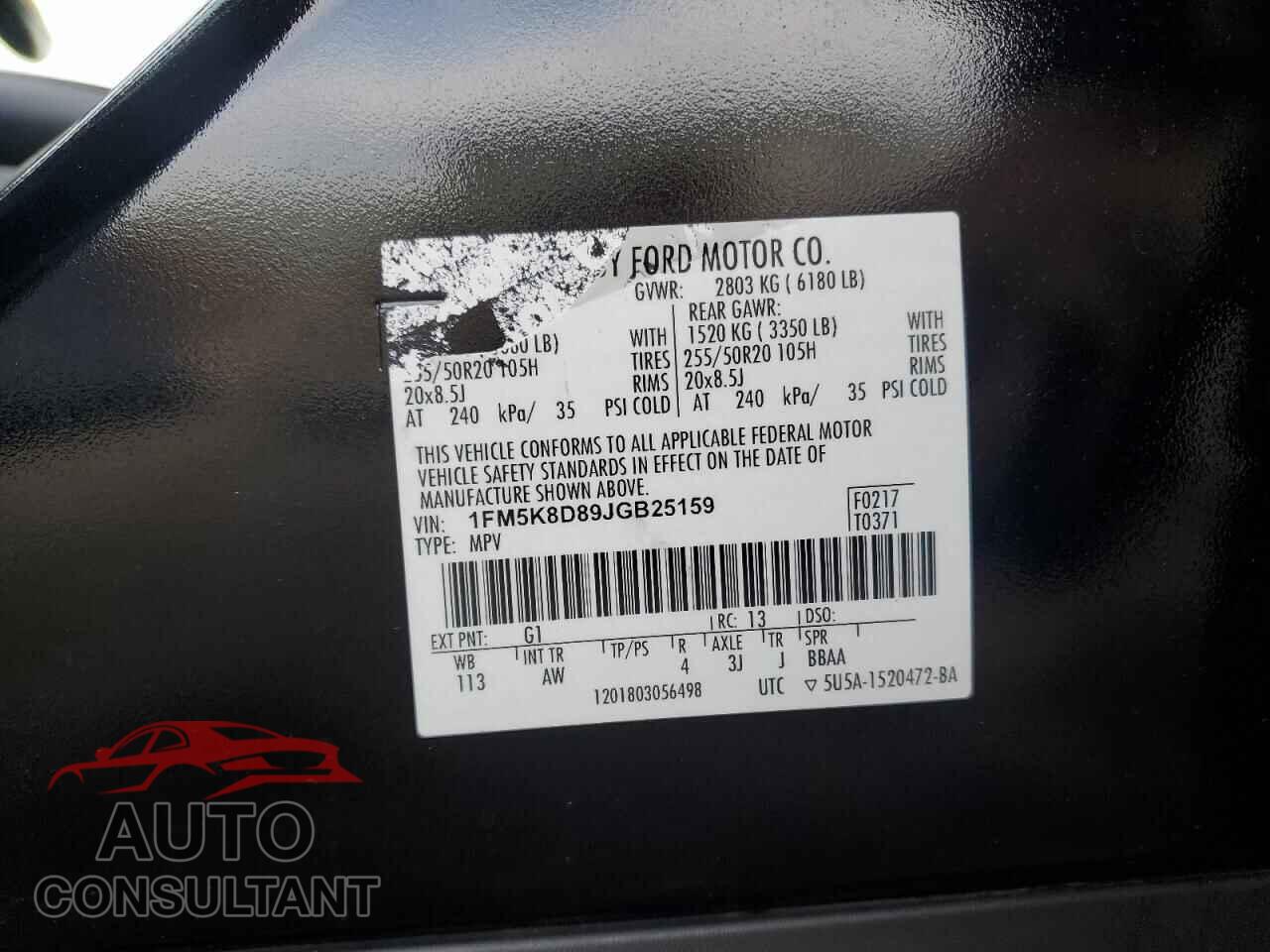 FORD EXPLORER 2018 - 1FM5K8D89JGB25159
