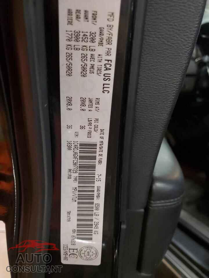 DODGE DURANGO 2015 - 1C4RDJAGXFC907729