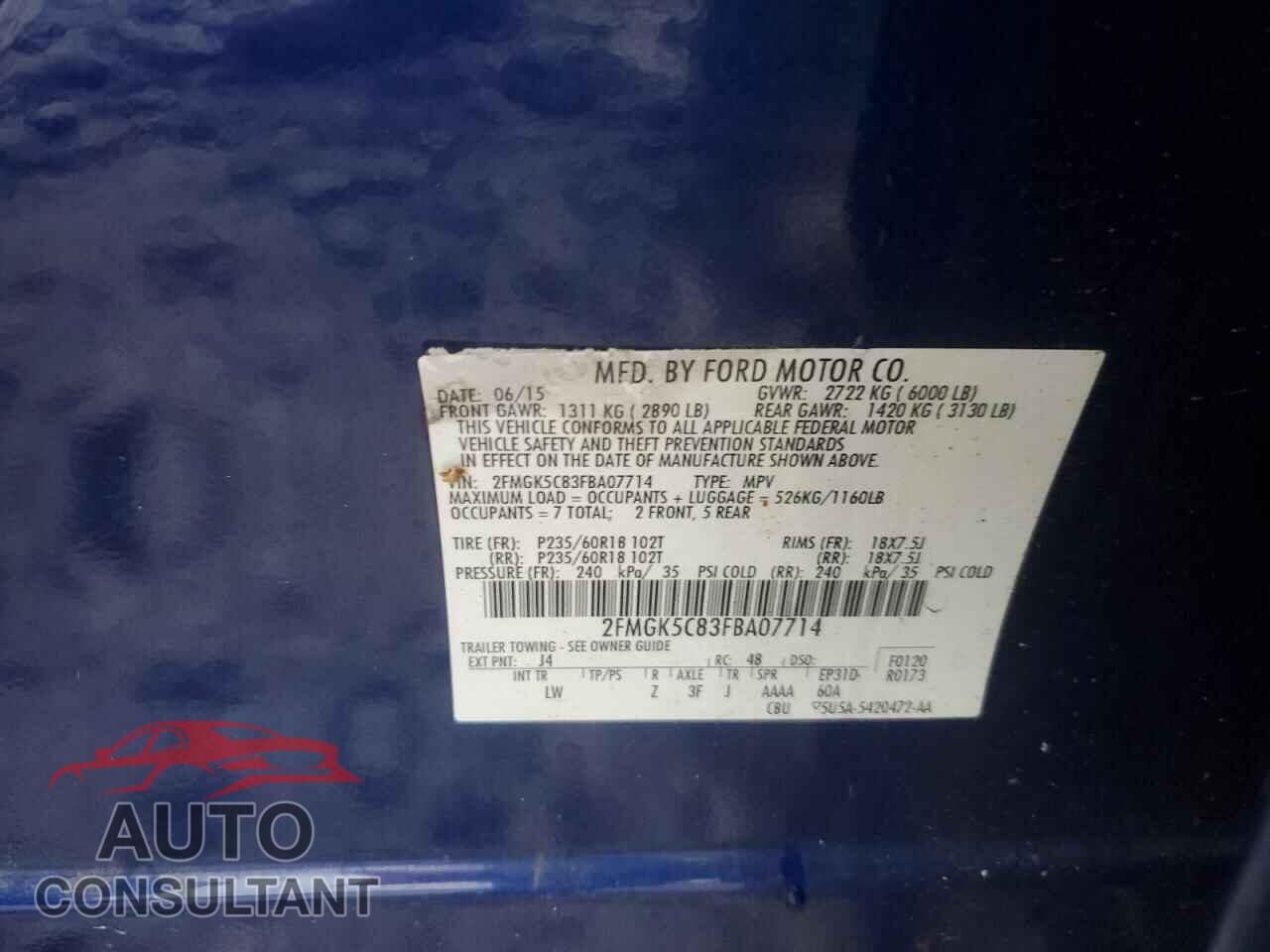 FORD FLEX 2015 - 2FMGK5C83FBA07714