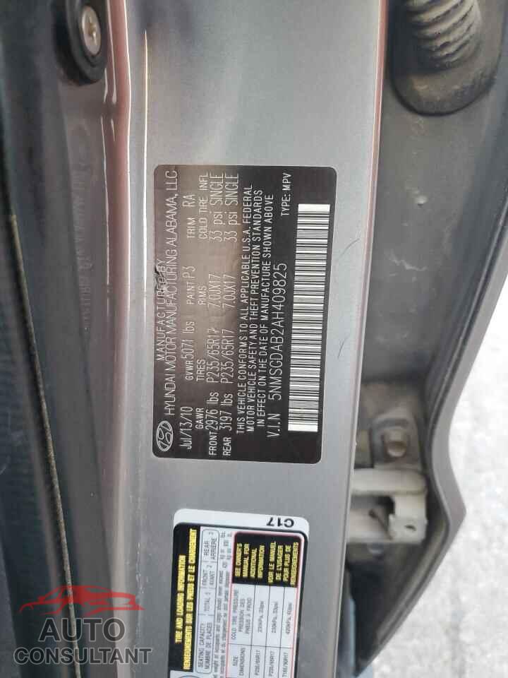 HYUNDAI SANTA FE 2010 - 5NMSGDAB2AH409825