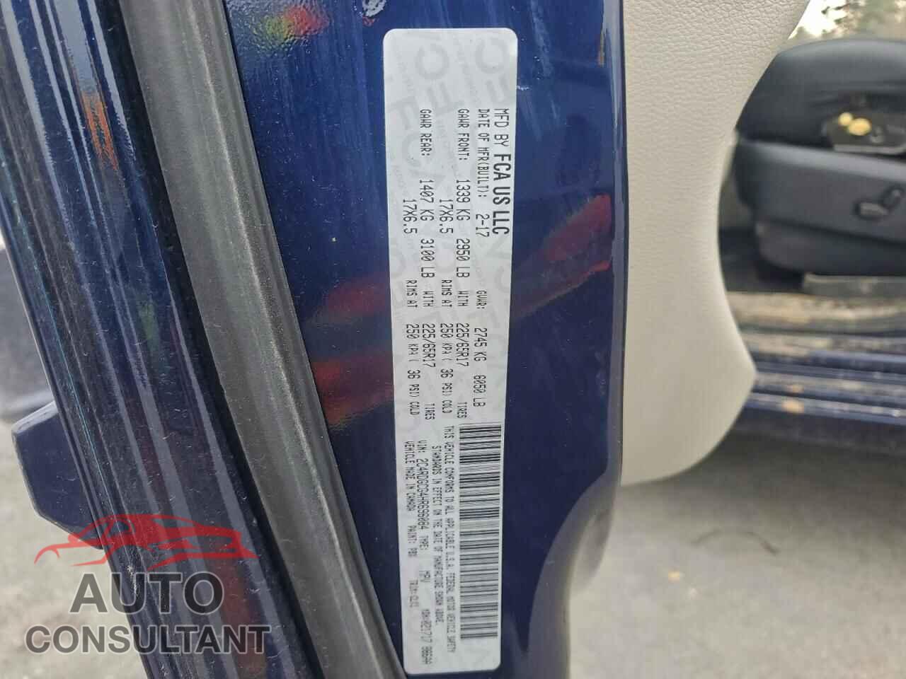DODGE CARAVAN 2017 - 2C4RDGCG4HR696084