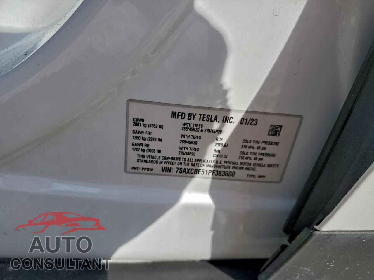 TESLA MODEL X 2023 - 7SAXCBE51PF383600