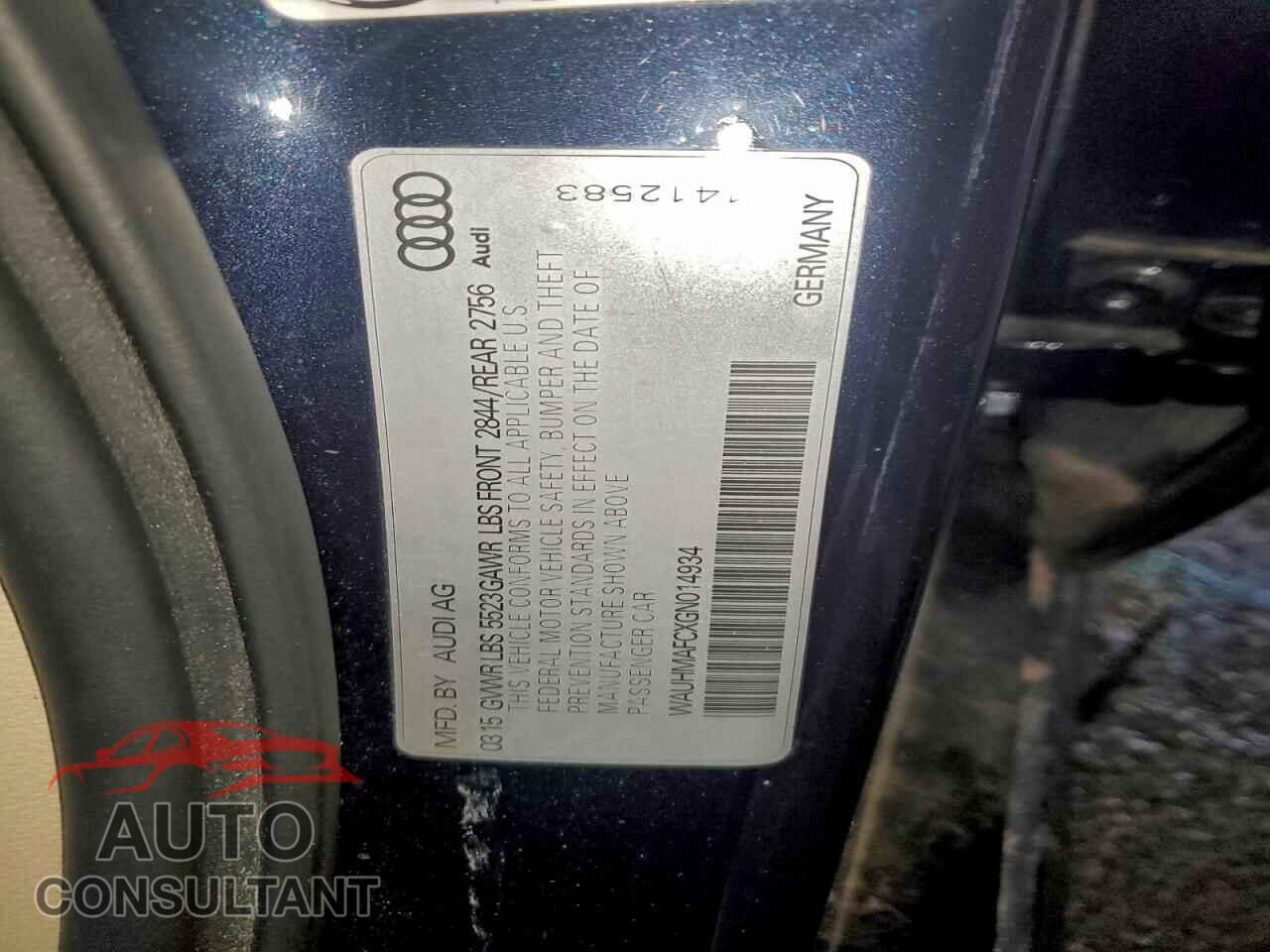 AUDI A6 2016 - WAUHMAFCXGN014934