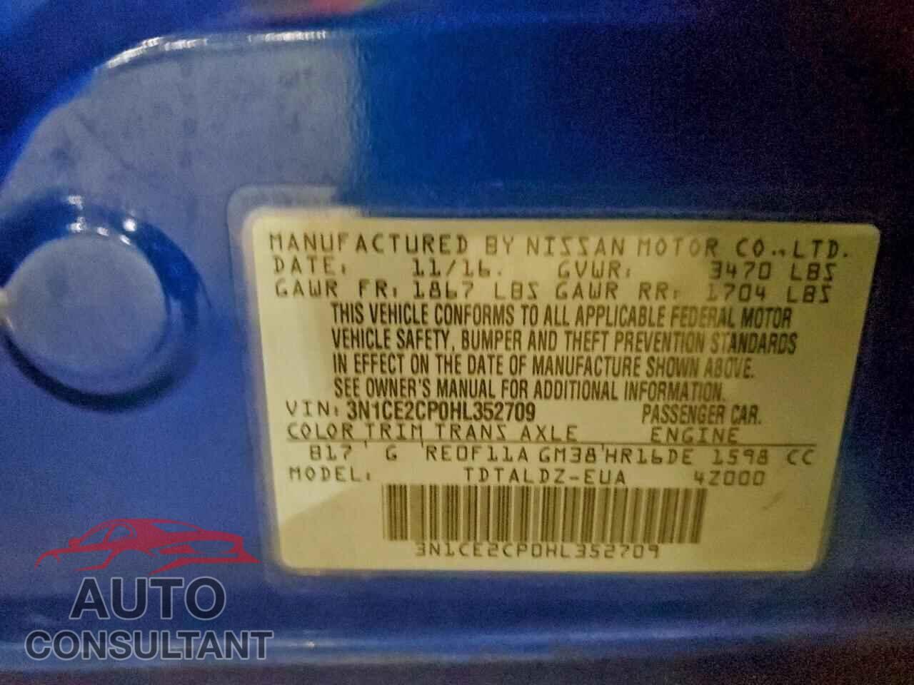 NISSAN VERSA 2017 - 3N1CE2CP0HL352709