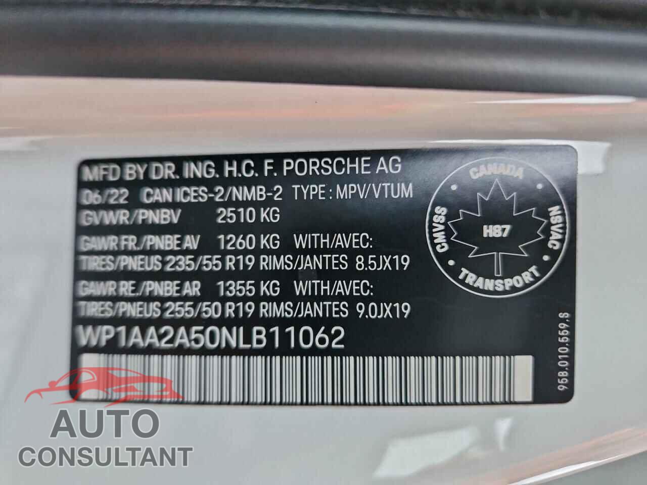 PORSCHE MACAN 2022 - WP1AA2A50NLB11062
