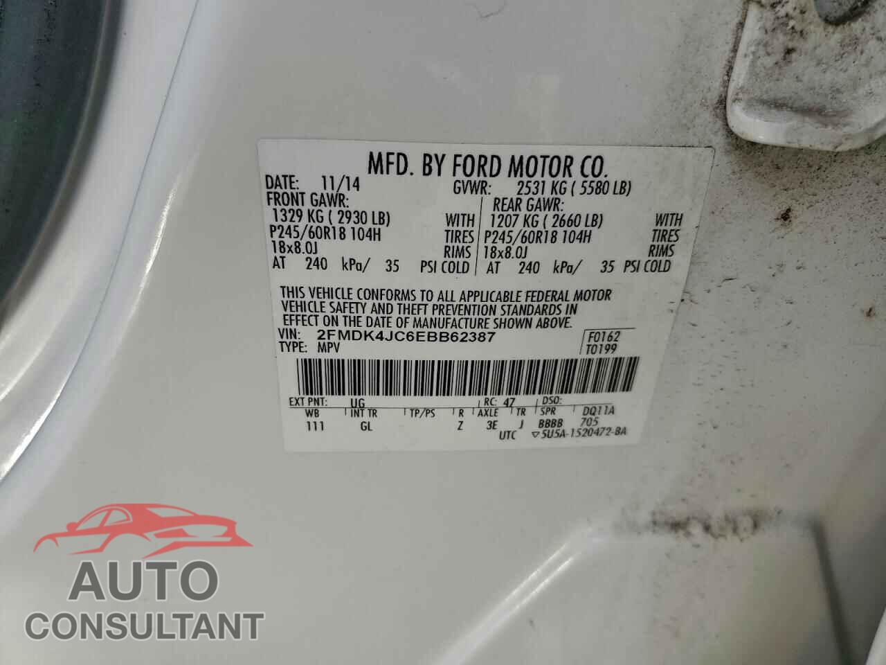 FORD EDGE 2014 - 2FMDK4JC6EBB62387