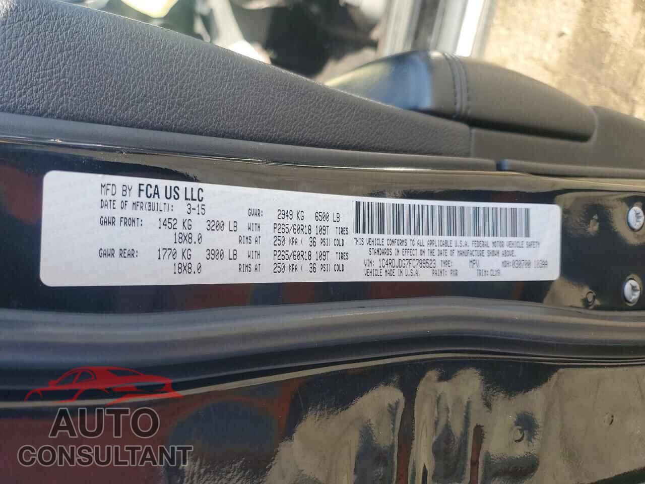 DODGE DURANGO 2015 - 1C4RDJDG7FC789523