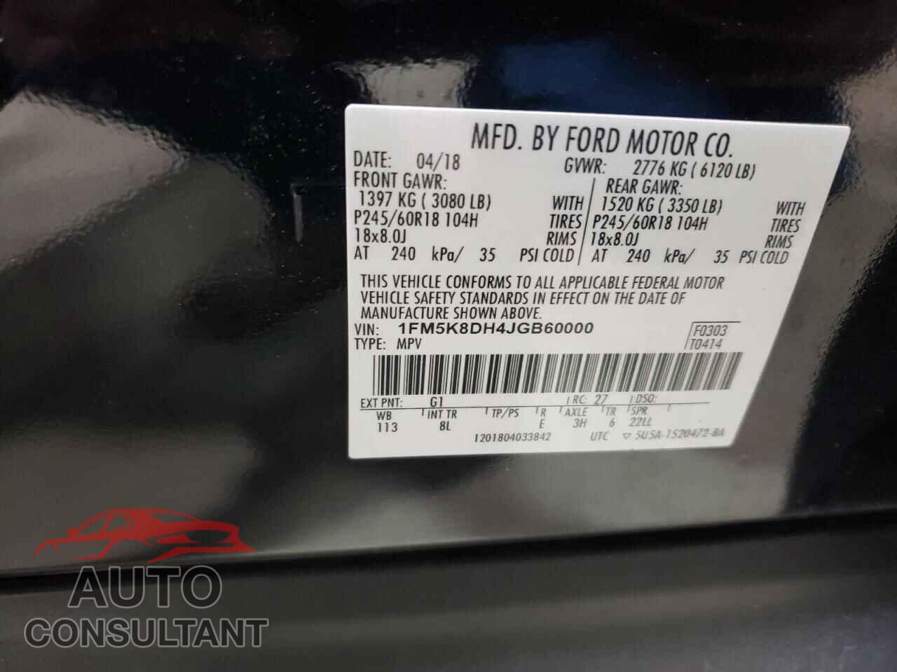 FORD EXPLORER 2018 - 1FM5K8DH4JGB60000