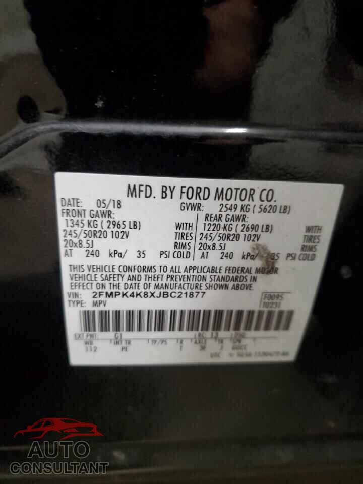 FORD EDGE 2018 - 2FMPK4K8XJBC21877