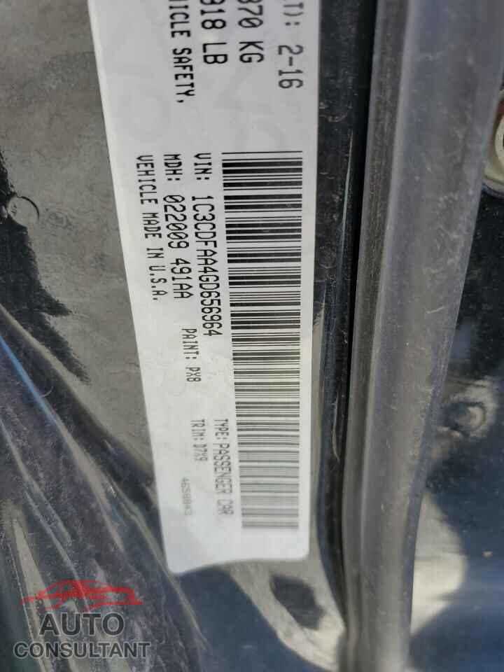 DODGE DART 2016 - 1C3CDFAA4GD656964