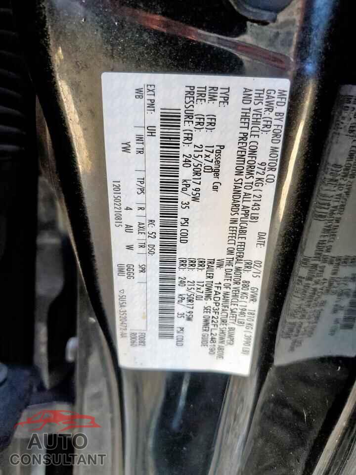 FORD FOCUS 2015 - 1FADP3F22FL248190