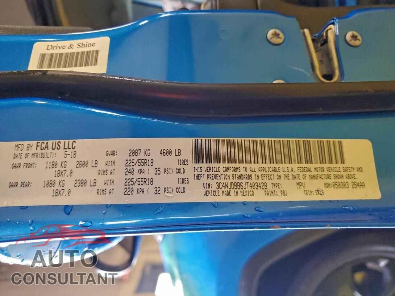 JEEP COMPASS 2018 - 3C4NJDBB6JT403428