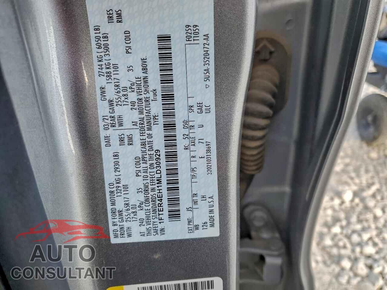 FORD RANGER 2021 - 1FTER4EH1MLD30929