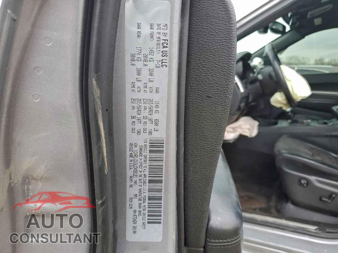 DODGE DURANGO 2018 - 1C4RDJDG3JC435121