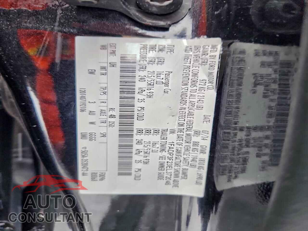FORD FOCUS 2014 - 1FADP3F23EL372046