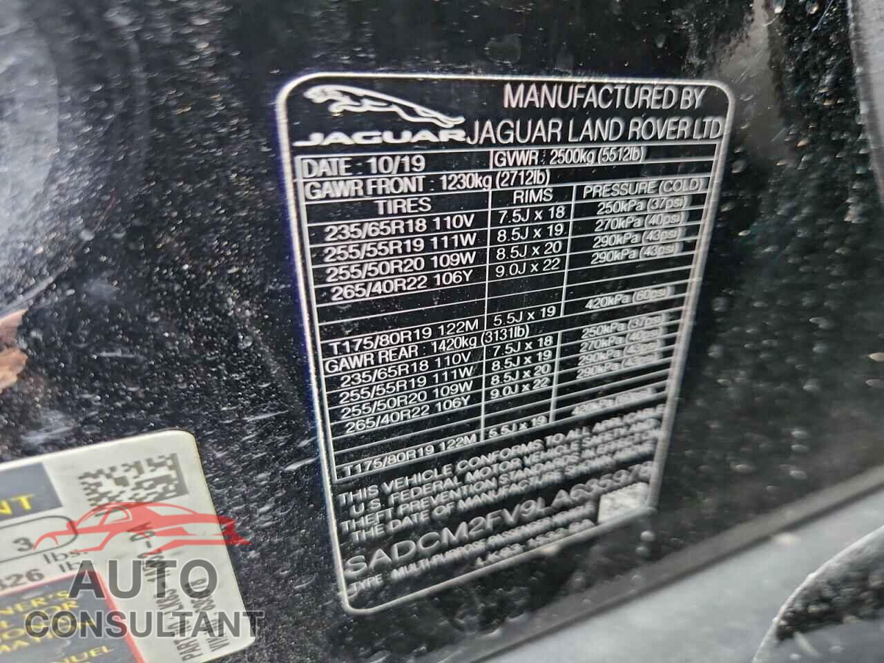JAGUAR F-PACE 2020 - SADCM2FV9LA635978
