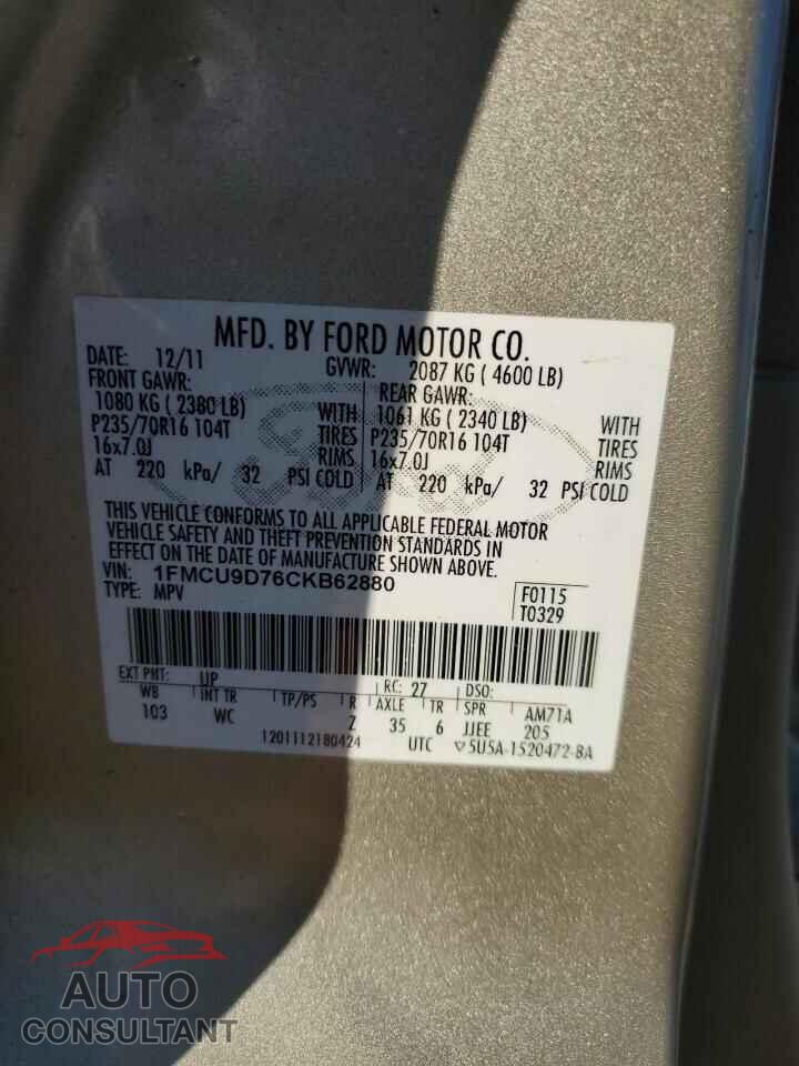 FORD ESCAPE 2012 - 1FMCU9D76CKB62880
