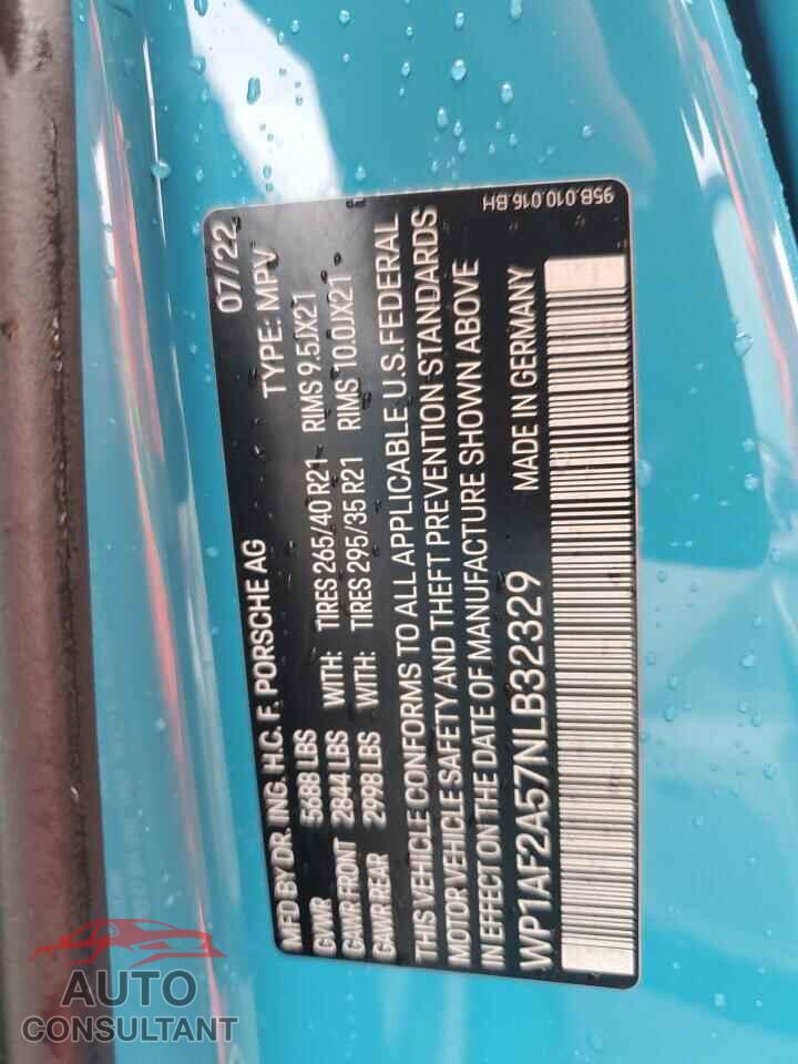 PORSCHE MACAN 2022 - WP1AF2A57NLB32329